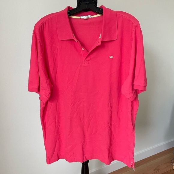 Peter Millar Salmon Pink Stretch Cotton Short Sleeve Polo Shirt EUC Size XL - Picture 1 of 6